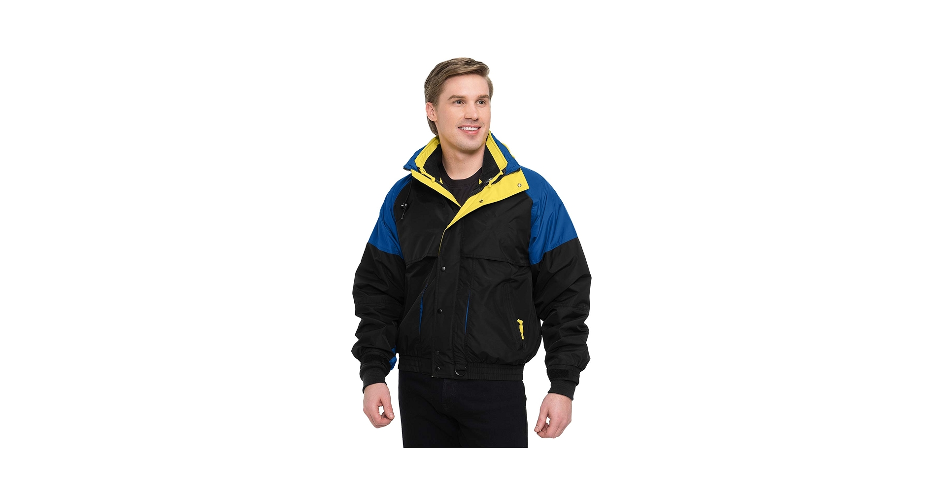 Tri-Mountain Dakota Nylon 3-in-1 Jacket. 6XLT Black/Black at